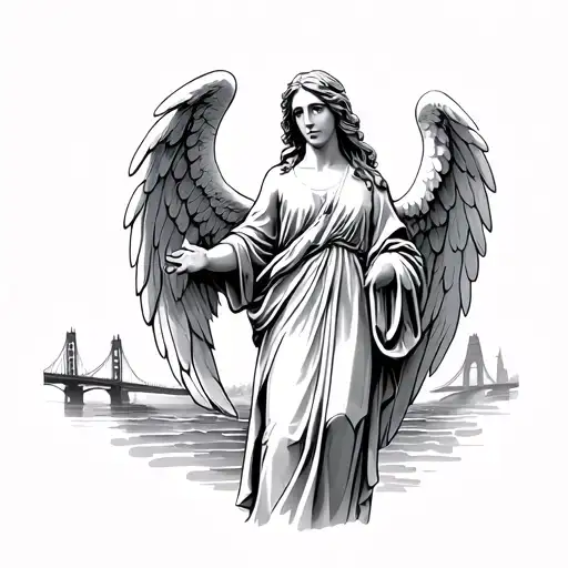 Angel With Gate Bridge