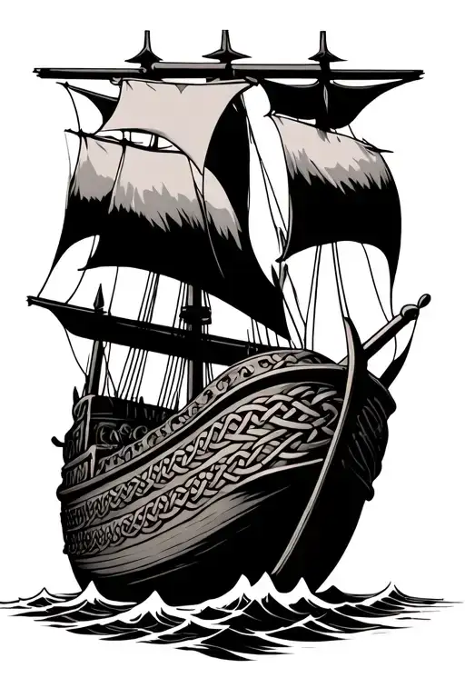 Viking Knotwork Viking Ship
