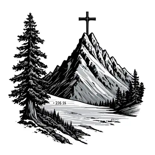 Mountain With Cross And A Date That Says 5-26-85