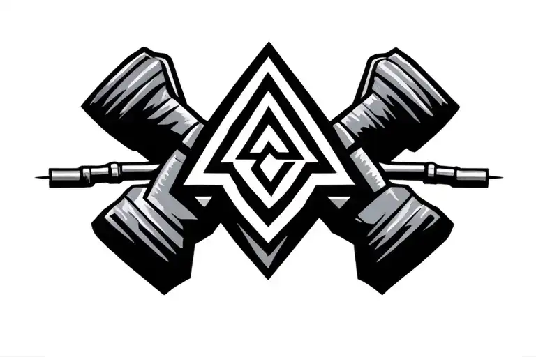 Valknut Symbol And Barbell Gym