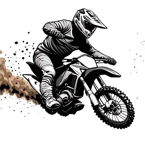 Motocross Rider Leaping