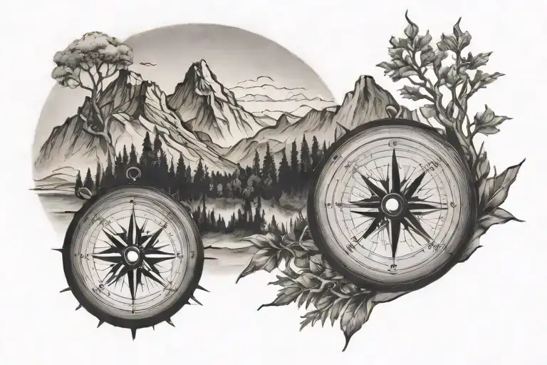 Mountains Forest Compass