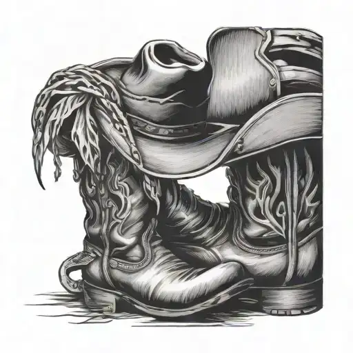 Boot And Cowboy Hat