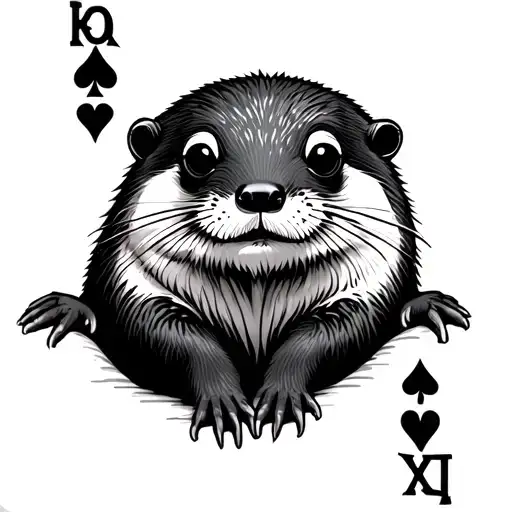 Otter Playing Card