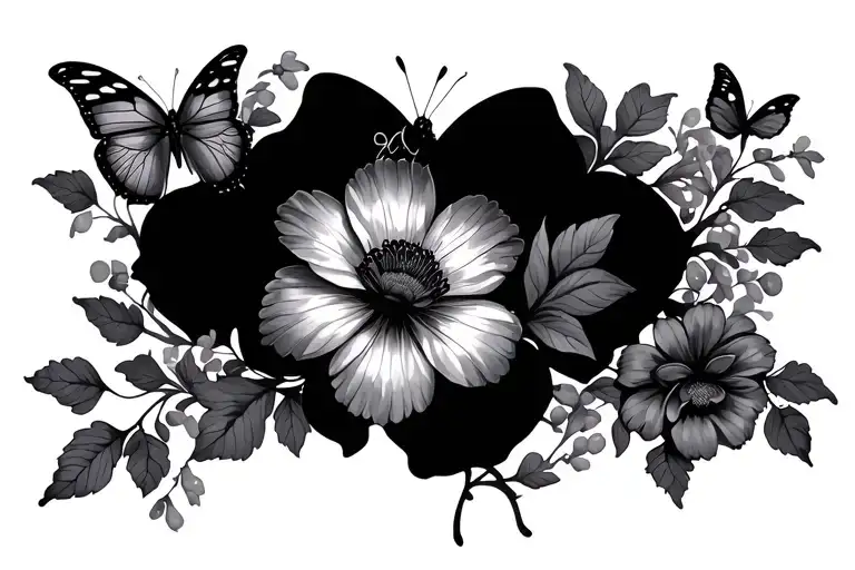 Flowers And Vines Butterflies