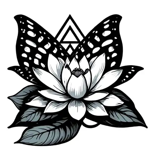 Butterfly Lotus Blooming With A Triangle Representing Sobriety