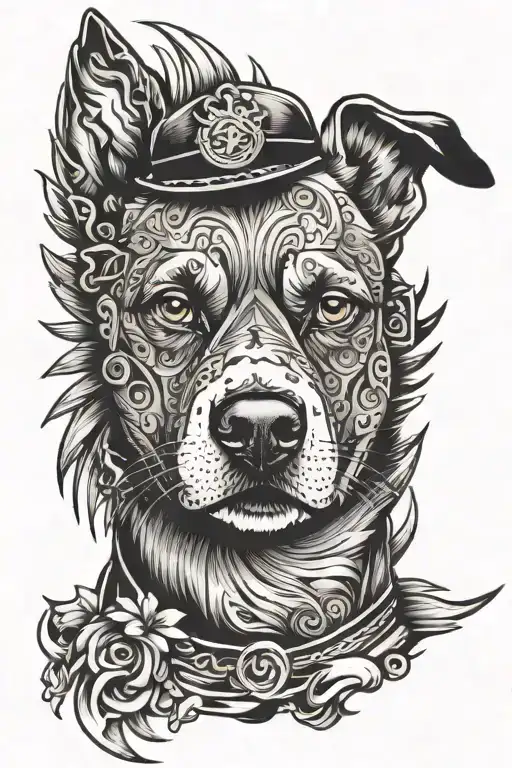 Dog With Eye Opener Incorporated With Sun Rays Shining