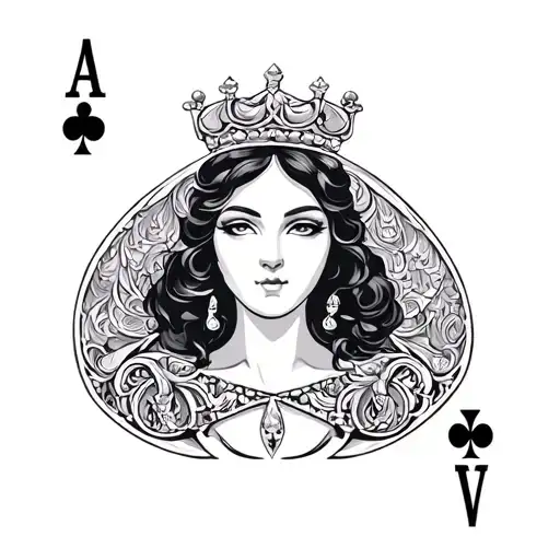 Queen Of Spades Symbol Merged