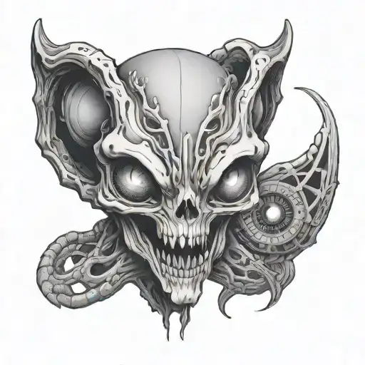 Alien Species Skull Big Eyes Staring