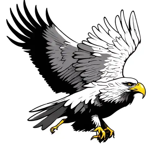 Small Tattoo With White Eagle But Modern And Only With A Few Lines