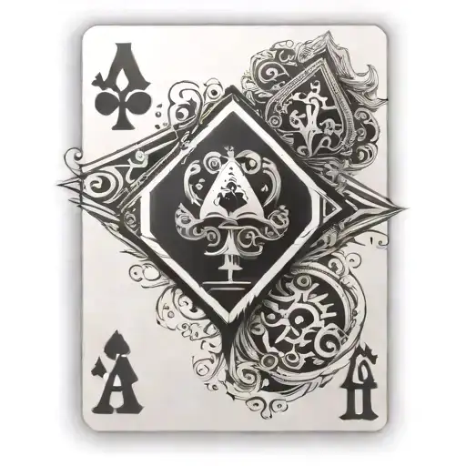 Ace Poker Cards Laying Flat With Only A Corner Lifted Up Showing The Aces