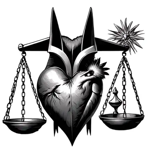 Anubis Weighing The Heart And The Penalty On The Scale