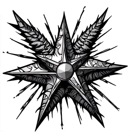 Baphomet Chaos Star With Beams
