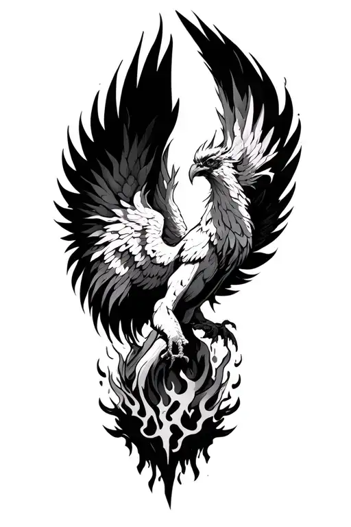 Phoenix Rising From Ashes Around The Calf