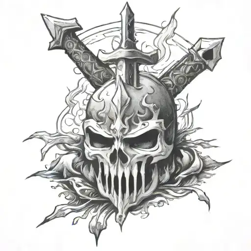 Bonfire With A Sword Piercing