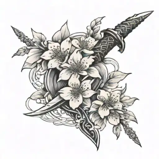 Sword Turning Into Cherry Blossom Petals