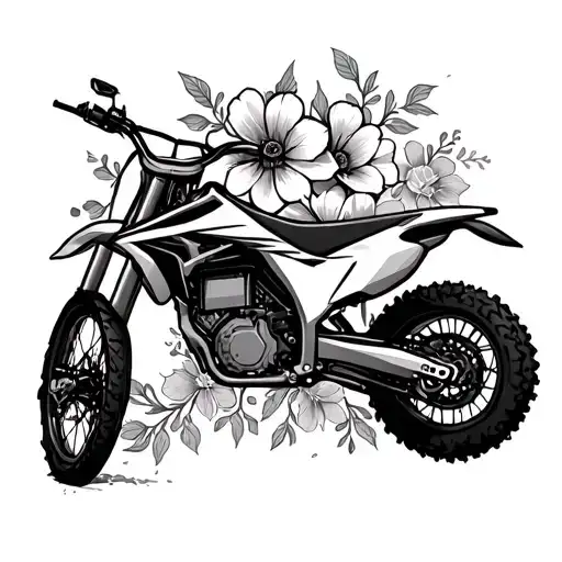 Dirt Bike Flowers Feminine