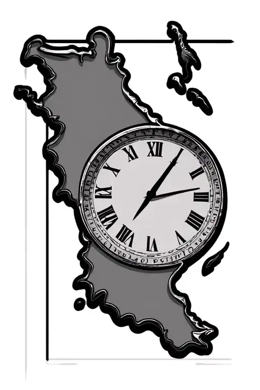 Analog Clock With Colombia Country Outline