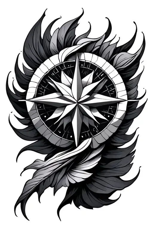 Wind Rose With Geometric Shapes