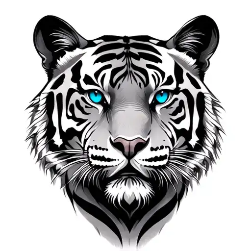 Tiger With Blue Eyes