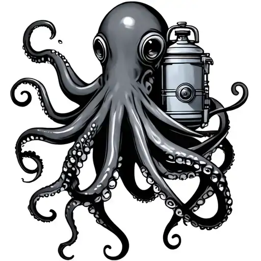 Octopus Holding Scuba Tank