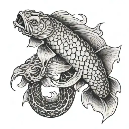 Koi Fish With Dragon Head