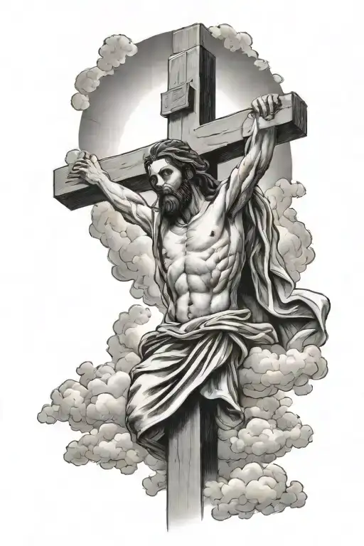 Jesus Cross Sky Filled With Light