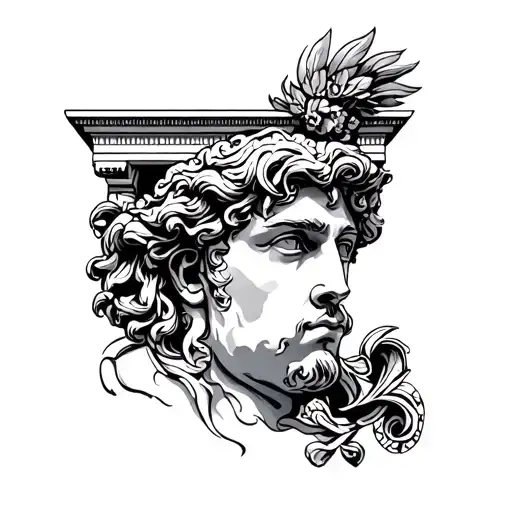 Greek And Roman Mythology With Architecture Elements