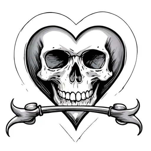 Love Heart And Skull