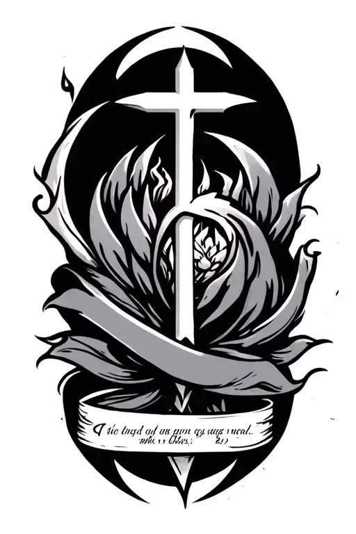 Religious Tattoo With A Short Sentence