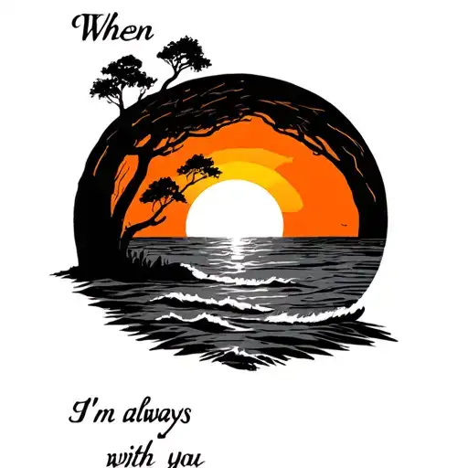 When I'm Always With You In Text With A Sunset