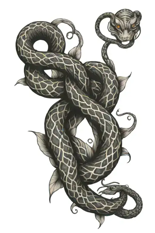 Ornamental Cosmic Snake Intertwined