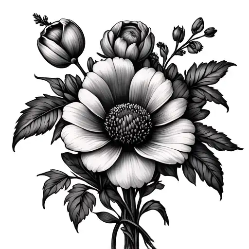 August Birthflower With February Birth Flower Bouquet