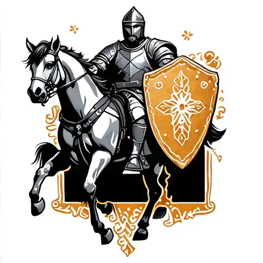Knight On Horse With Ginger Bread Shield