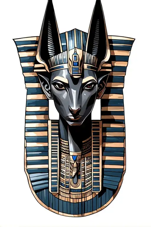 Anubis Egyptian God With An Anhk