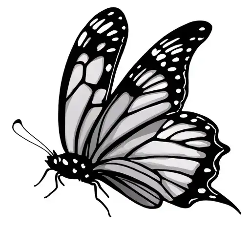 Butterfly With Pole Pole Written On Wings