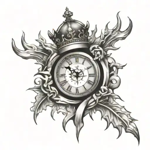 Melting Clock With Jesus Thorn Crown