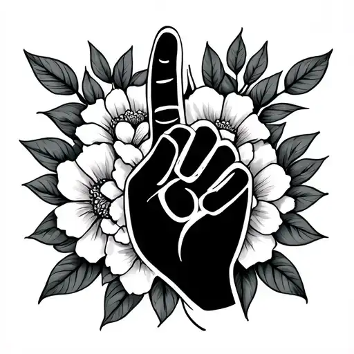 Shaka Sign Intertwined With Flowers