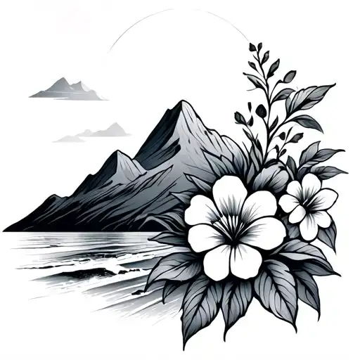 Flowers Sunshine Beach Mountains