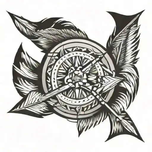 Native American Arrow With African Shield Tribal