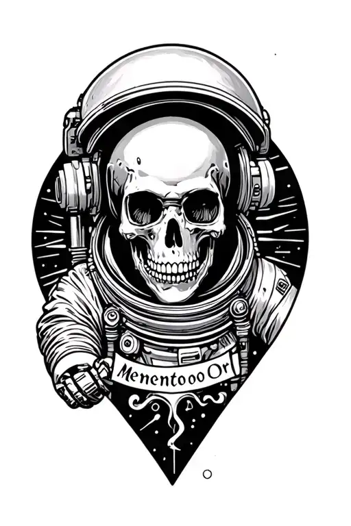 Dead Astronaut With Text Saying Memento Mori Written