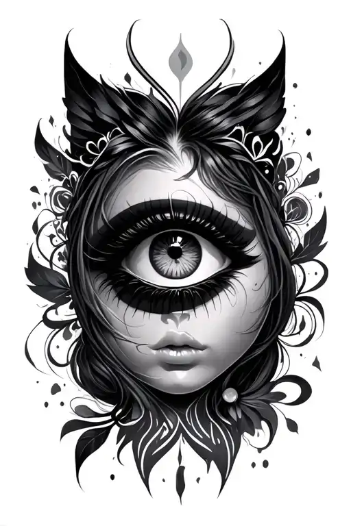 Light And Darkness Theme Girls Eye