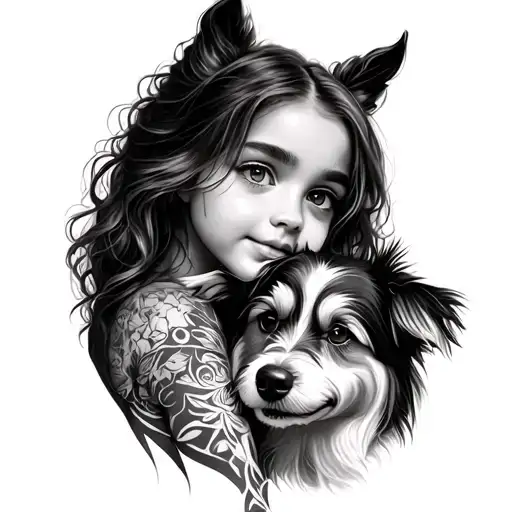 Girl And Dog