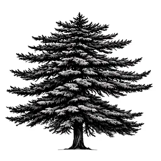 One Full Spruce Tree