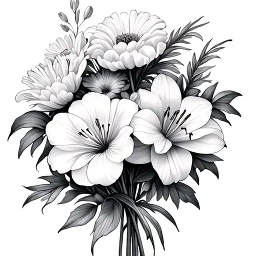 Carnation Lily Chrysanthemum Narcissus Flower Bouquet