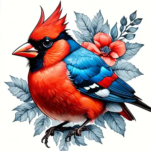Cardinal And Blue Jay