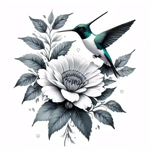 February Birth Flower And August Birth Flower With Hummingbirds