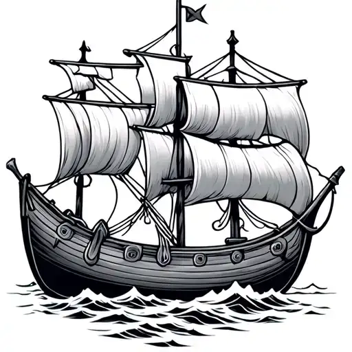 Fineline Simple Viking Ship