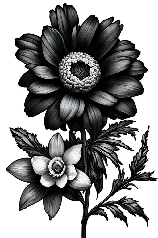 Marigold And Daffodil Flowers