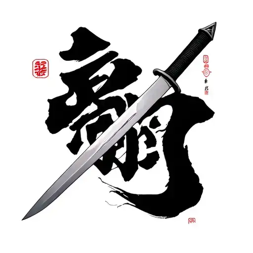 Manipulative In Japneese Font With Sword